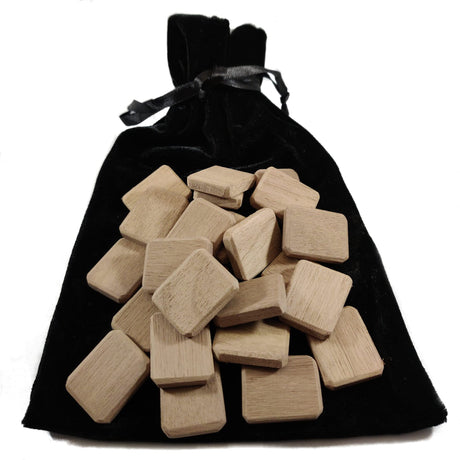 Wooden Runes Set Unfinished Blank Runes- Do it Yourself Kit - with Booklet - Elder Furthark Alphabet Viking Runes for Divination and Healing (Walnut) THE HEALER'S WAY