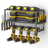 Spacecare Power Tool Organizer- Cordless Power Drill Tool Holder- Heavy Duty Tool Shelf & 1 Pack 3 Layers Tool Rack - Floating Tool Shelf Wall SPACECARE