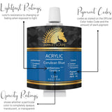 MyArtscape Acrylic Paint Set - 48 x 12ml Tubes - Lightfast - Heavy Body - Non Fading - Vibrant Colors - Artist Quality Painting Supplies - MyArtscape