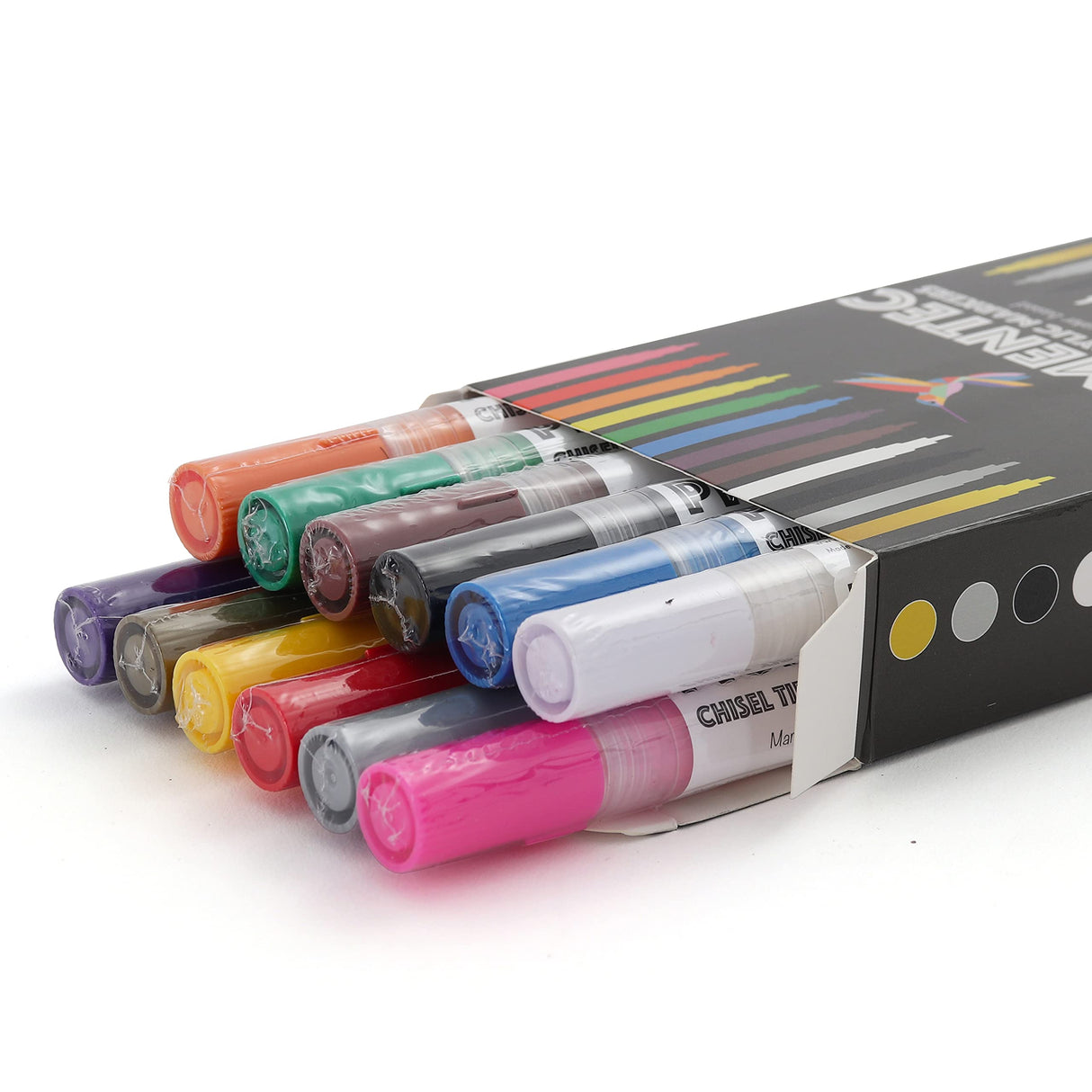 Chisel Tip Acrylic Markers - Set of 12 - Acrylic Paint Pens - Vibrant Art Markers for Glass, Metal, Ceramic, Mugs, Wood, DIY, Rock Painting - Quick Milltown Merchants