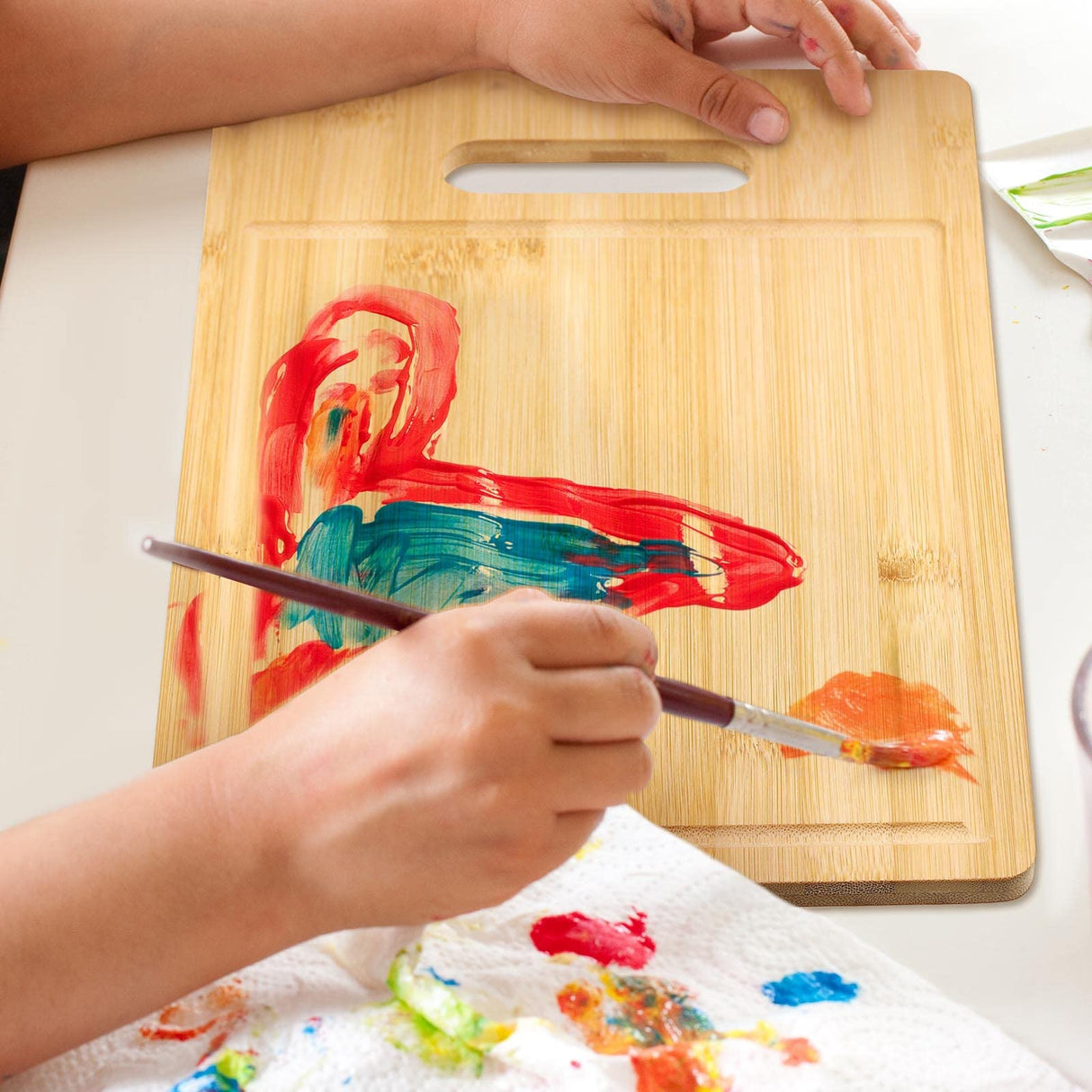 Gerrii 12 Packs Wooden Cutting Boards Set with Handles Engraving Blanks Kitchen Serving Platter Bulk for Vegetables Meat Pizza Cheese (12 x 8 Gerrii