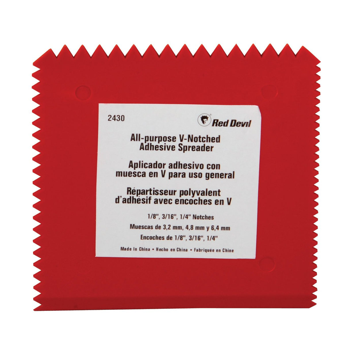Red Devil 2430 Multi-Notch Plastic Adhesive Spreader Red Devil