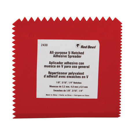 Red Devil 2430 Multi-Notch Plastic Adhesive Spreader Red Devil