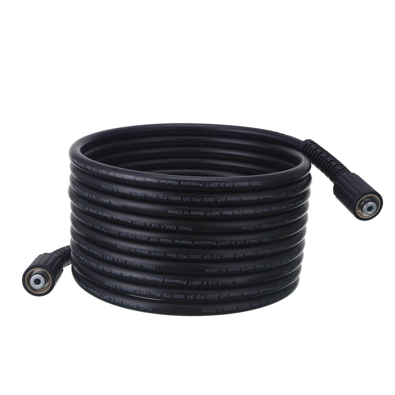 Tool Daily High Pressure Washer Hose, 25 FT X 1/4 Inch, 3600 PSI, M22 14mm, Replacement Power Washer Hose for Most Brands Tool Daily