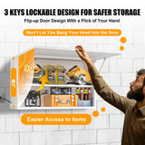 Wall Storage Cabinet Metal Garage Locker Medicine Cabinet with Locking Door Adjustable Shelf Bathroom Wall Cabinet Over The Toilet Storage Cabinet MetalMax