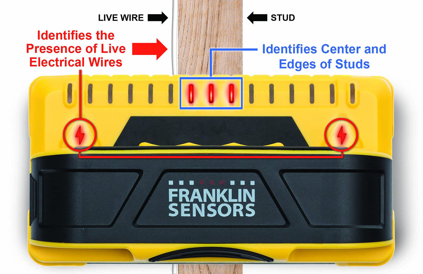 Franklin Sensors ProSensor M150 Professional Stud Finder with 9-Sensors for The Highest Accuracy Detects Wood & Metal Studs with Incredible Speed, - WoodArtSupply