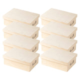 ArtMinds Unfinished Wooden Photo Box by Make Market - Ready-To-Decorate Wood Box for Photos, Trinkets, Coins, Jewlery, Valuables - Bulk 8 Pack Make Market