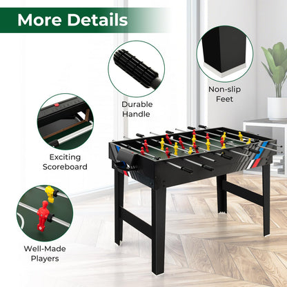 Goplus 4-in-1 Combination Game Table, Multi Game Table Set with Soccer, Air Hockey, Billiards, Table Tennis Tabletop, Pool Table Foosball Table for - WoodArtSupply