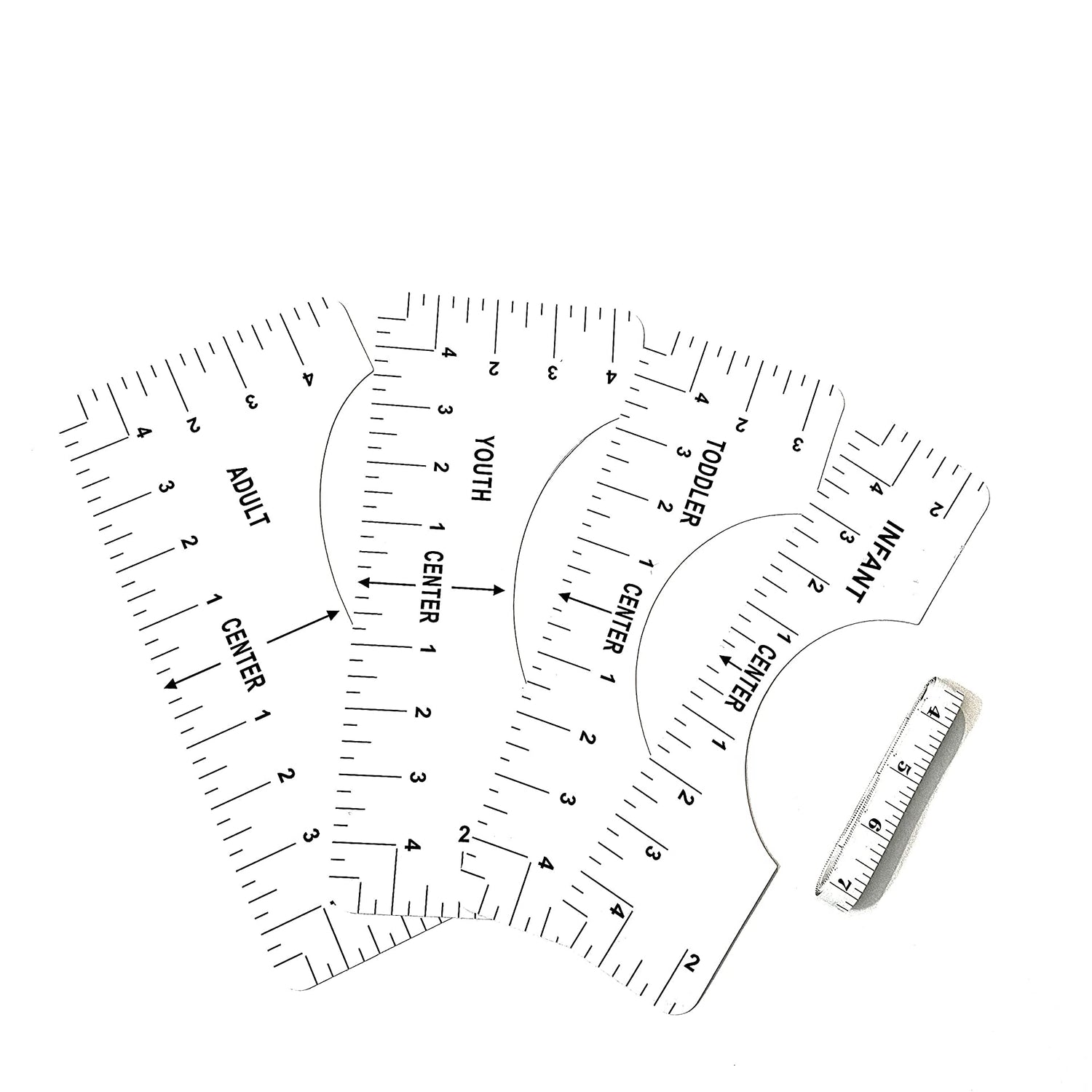Woo T-Shirt Ruler Guide 4 Pieces Set with 3 Pieces of Heat Transfer Paper and Tape Measure for Vinyl, Heat Press, Heat Transfer Vinyl, Sublimation, PDTXCLS