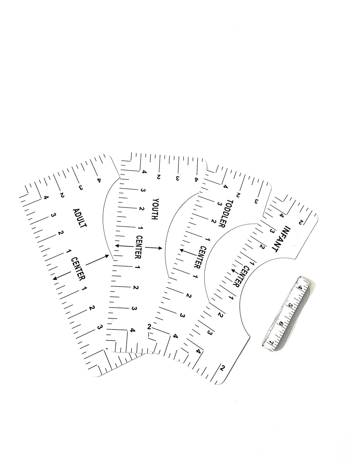 Woo T-Shirt Ruler Guide 4 Pieces Set with 3 Pieces of Heat Transfer Paper and Tape Measure for Vinyl, Heat Press, Heat Transfer Vinyl, Sublimation, PDTXCLS