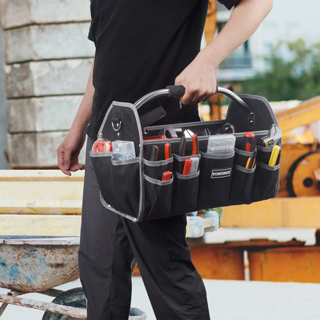 Kowsinde 16 Inch Tool Bag, Electrician Tool Bag, Open Top Tool Bags, 26 Pockets Can Hold Many Tools, Steel Handle and Removable Shoulder Strap KOWSINDE