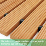 RELIANCER 6' Wooden Garden Pathway,Outdoor Roll Out Cedar Curved Walkway,Patio Path Decorative Garden Boardwalk Walkways,Weather-Resistant Roll Up RELIANCER