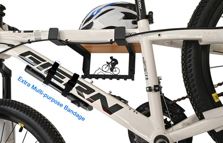 Bike Rack Wall Mount with Shelf and 8 Hooks Offer Horizontal Indoor Bike Storage for Sheds Garages. Wooden Bike Rack Bracket for Road, Mountain, wisnew