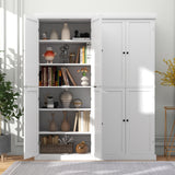 Giantex 4 Door Kitchen Pantry, 72.5” Tall Buffet Cabinet, Freestanding Modern Storage Cabinet Organizer w/ 6-Tier Shelves, 2 Adjustable Shelves, Giantex