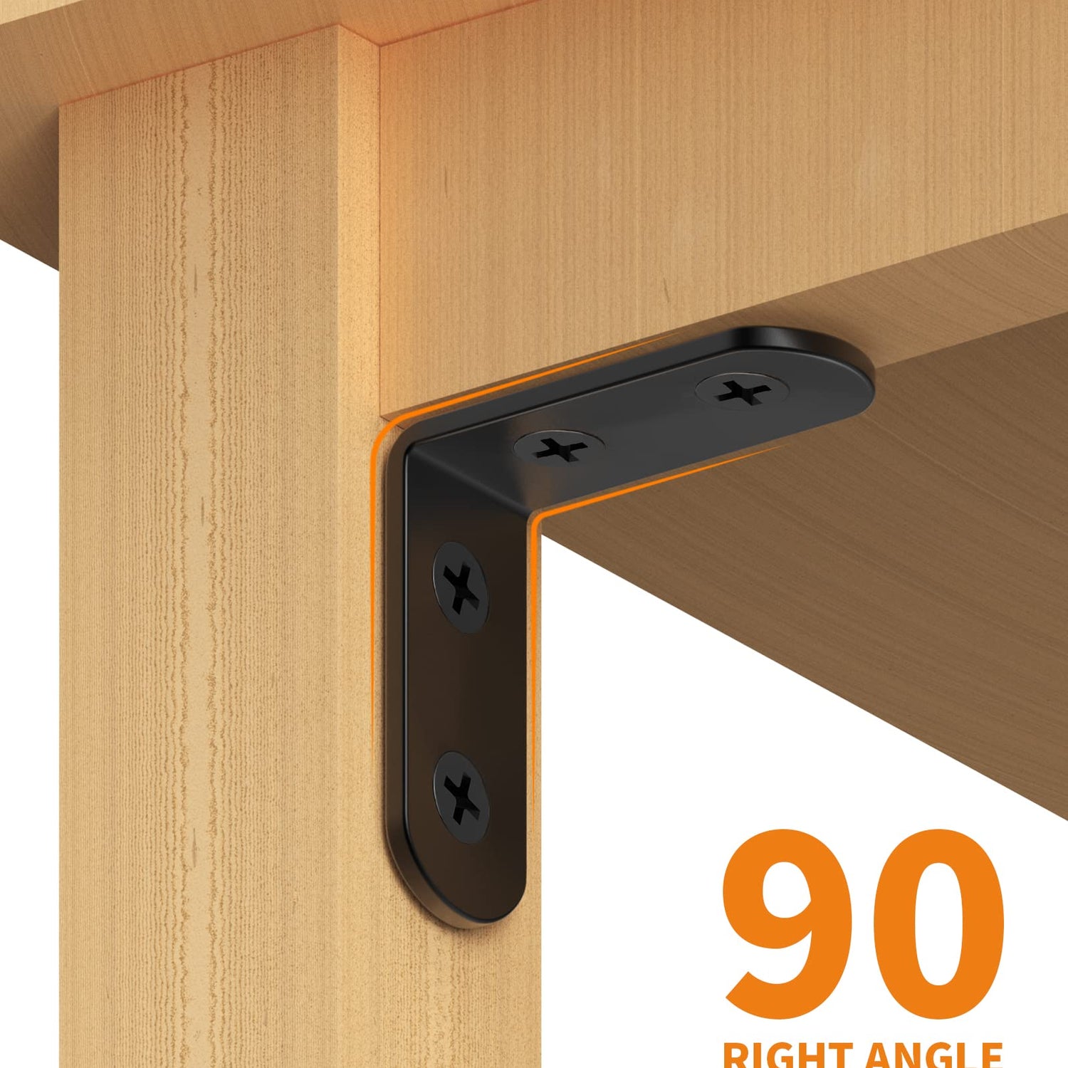 18PCS L Bracket Corner Bracket, FATLODA Stainless Steel L Brackets for Shelves, Black Small Right Angle Bracket, Metal Corner Brace for Wood FATLODA