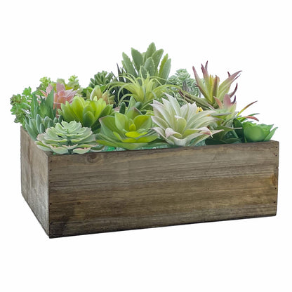 CYS EXCEL Wood Square Planter Box with Removable Zinc Metal Liner (H:4" Open:12"x12") | Multiple Size Choices Wooden Planters | Indoor Decorative