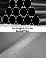 DEXSO Carport 10'x20' Portable Garage, Reinforced Steel Poles and 180g PE Heavy Duty & Waterproof Canopy, 4 Roll-up Doors, 4 Ventilated Windows, for DEXSO