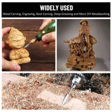 Wood Carving Tools, 5 PCS HSS Engraving Drill Bit Set Wood Crafts Grinding Woodworking Tool 1/8” Shank Universal Fitment for Rotary Tools YURINWOO