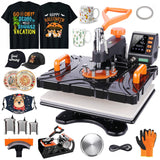 DREAMVAN Heat Press Machine, Upgraded 8 in 1 Heat Transfer Machine, 12" X 15" Digital Industrial Sublimation Heat Printing Combo with 360 Degree DREAMVAN