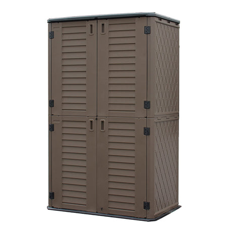 Mrosaa Sheds & Outdoor Storage, 66 Cu.ft Vertical Storage Sheds Outdoor with Floor, Outdoor Storage Cabinet Waterproof for Garage Storage, Pool Mrosaa