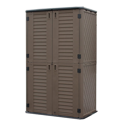 Mrosaa Sheds & Outdoor Storage, 66 Cu.ft Vertical Storage Sheds Outdoor with Floor, Outdoor Storage Cabinet Waterproof for Garage Storage, Pool