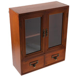 Rustic Wooden Wall Storage Cabinet - Vintage Style Hanging Organiser for Kitchen or Bathroom Holibanna