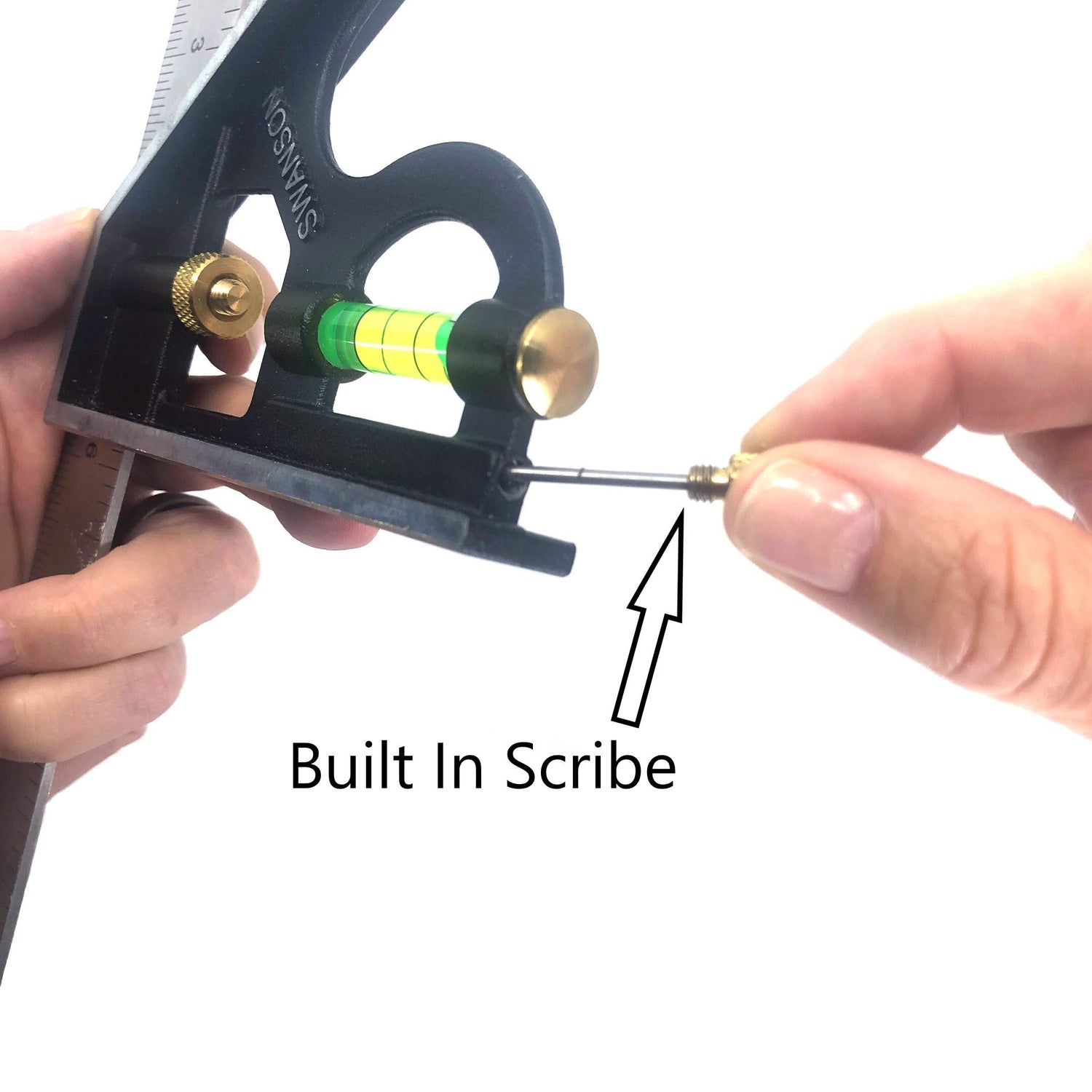 Swanson Tool Co TC134 16 inch Combo Square (Cast Zinc Body, Stainless Steel Rule, Inches/Metric Marks and Brass Bolt) Swanson Tool Co., Inc