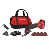 CRAFTSMAN V20 Cordless Multi-Tool, Oscillating Tool Kit, Blades, Sand Paper, Battery and Charger Included (CMCE501D1) Craftsman