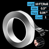 Art3d Double-Sided Tape (10FT) Mounting Tape, Multipurpose Removable Adhesive Foam Tape, Transparent Tape for Paste Items, Household Art3d