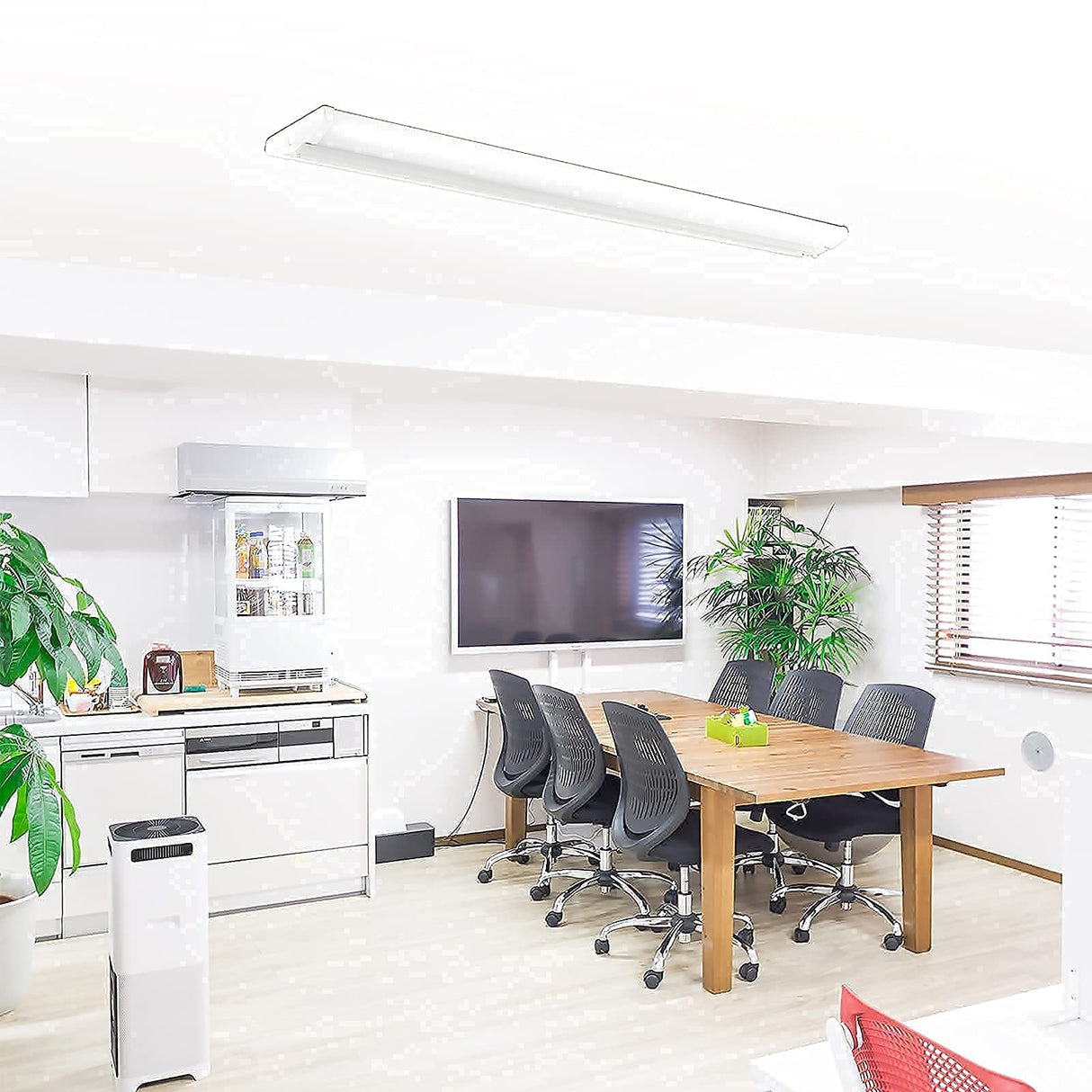 AntLux 110W 8FT LED Shop Lights Ultra Slim LED Wraparound, 12600LM, 5000K, 8 Foot Strip Light, Flush Mount Garage Office Warehouse Ceiling Lighting ANTLUX