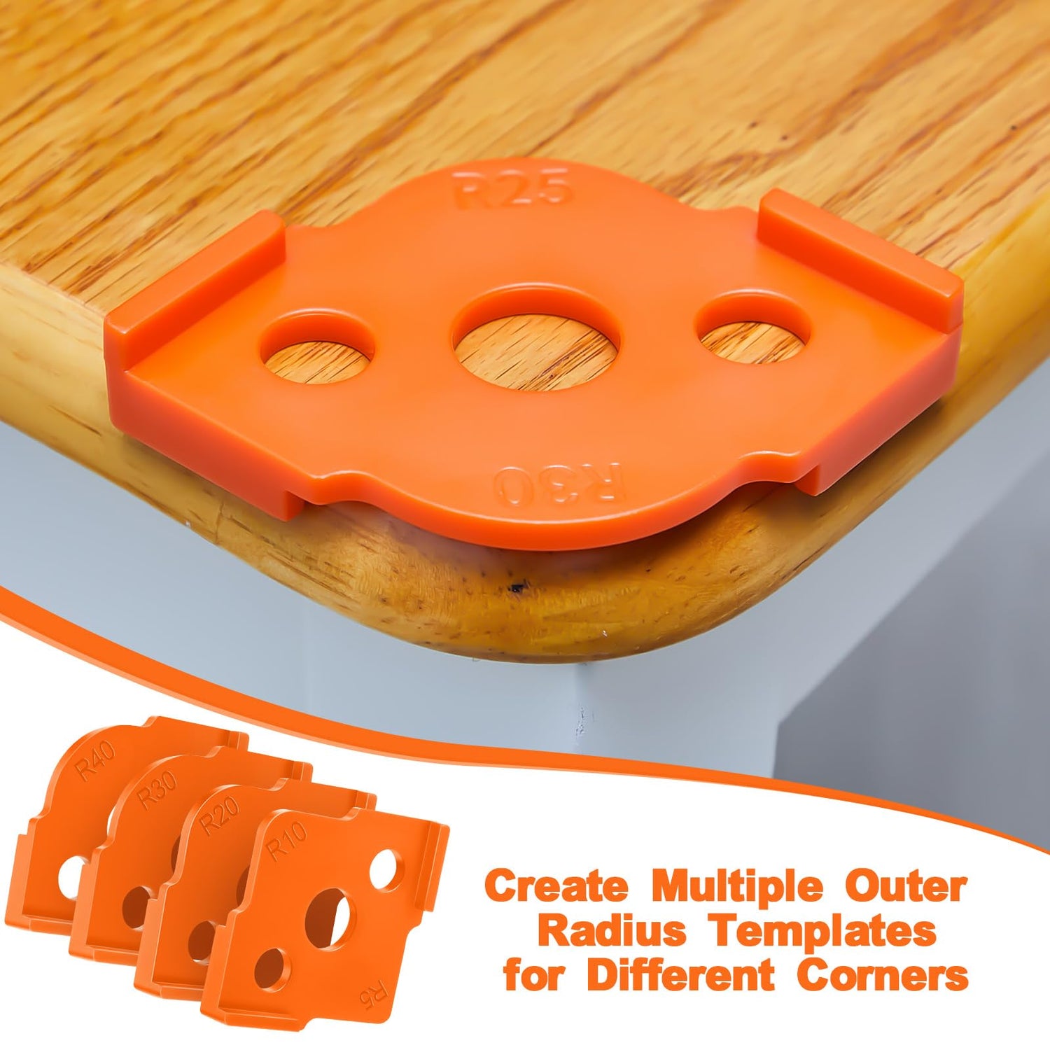 Xuhal 4 Pcs Radius Jig Router Templates 8 Radius Angle Corner Radius Routing Templates Routing Rounded Corners Router Bit Templates Hardness ABS CNC Xuhal