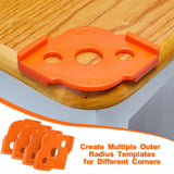 Xuhal 4 Pcs Radius Jig Router Templates 8 Radius Angle Corner Radius Routing Templates Routing Rounded Corners Router Bit Templates Hardness ABS CNC Xuhal