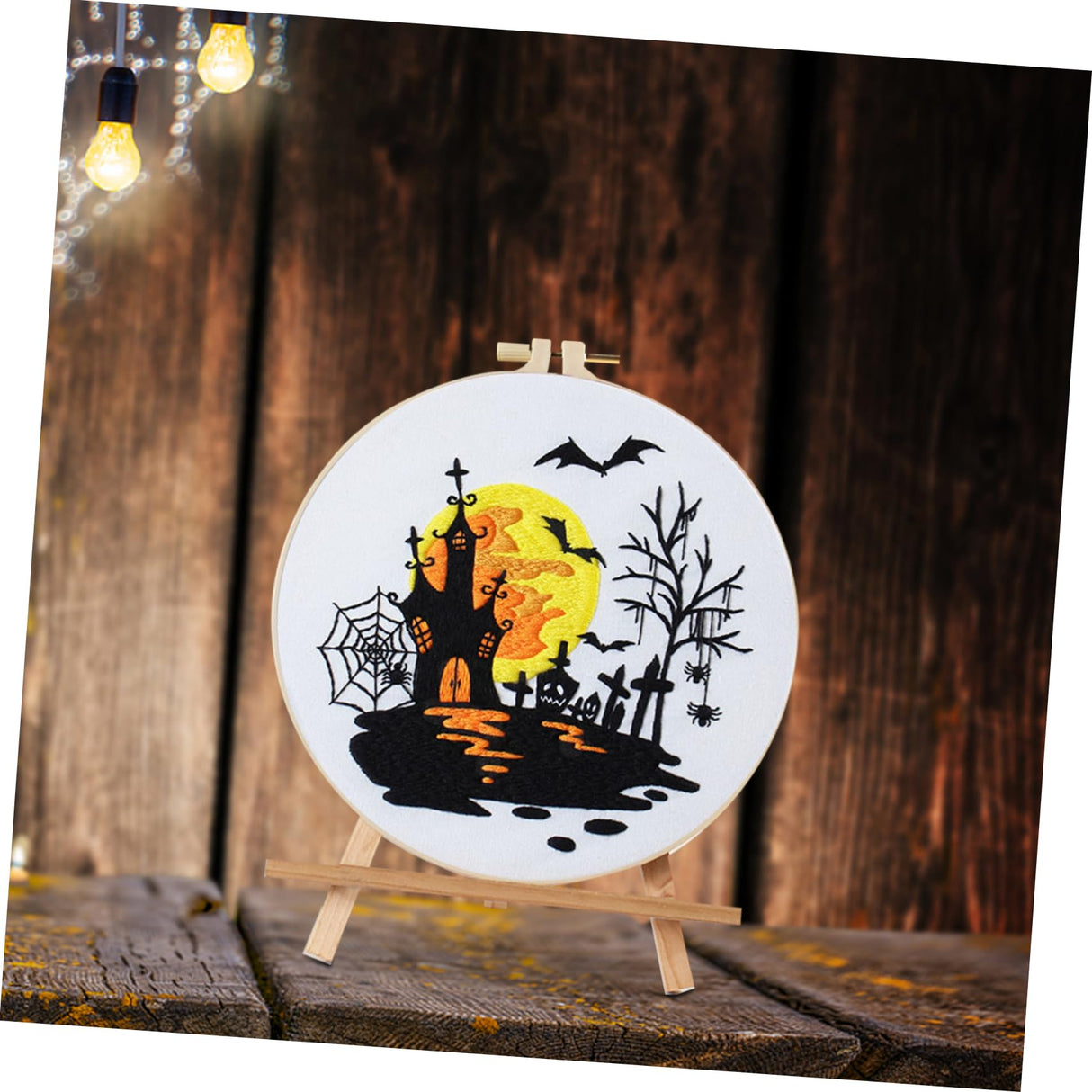 VILLCASE 1 Set Halloween Embroidery Funny Stitching Material Kits for Adults Cross Stitch Kits for Beginners Adults Cross Stitch Supplies Plastic VILLCASE