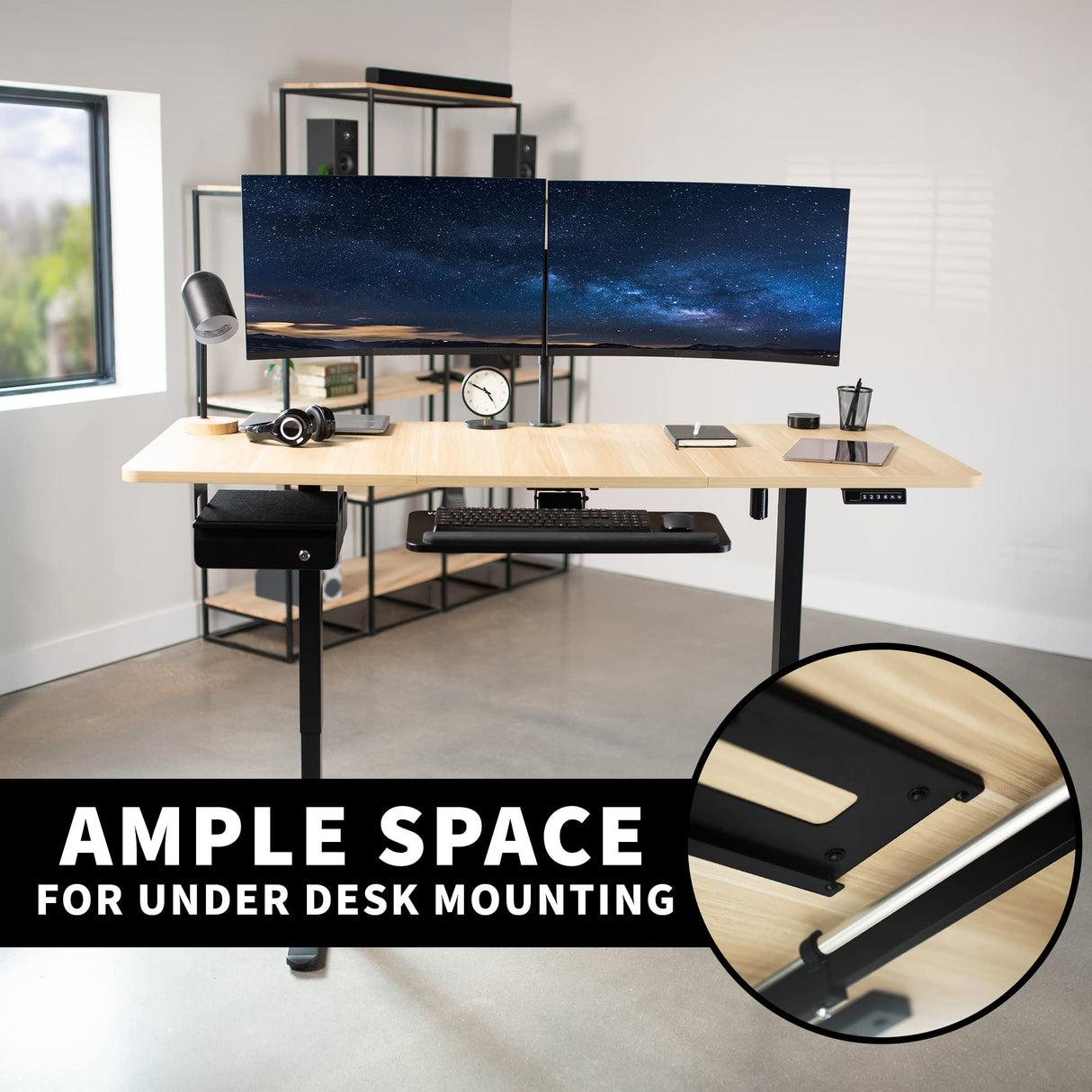 VIVO Electric Stand Up Desk Frame Workstation with Rear-Set Legs, Frame Only, Single Motor Ergonomic Standing Height Adjustable Base with Memory VIVO