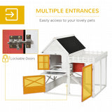 PawHut 51" Small Chicken Coop with Storage Box, Wooden Chicken Coop Chicken House Outdoor Hen House with Nesting Box, Slide-Out Tray, White PawHut