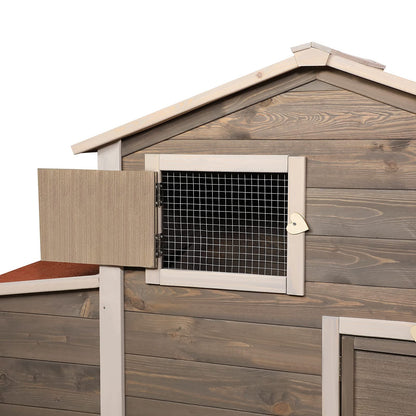 Magshion 50" Wooden Chicken Coop Hen Bunny Rabbit Hutch Outdoor Poultry House with Ramp and Removable Tray, Ventilation Wood Rabbit Hutch Nesting - WoodArtSupply