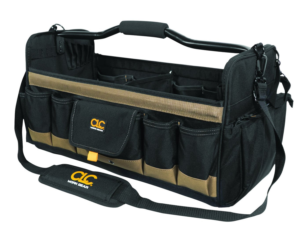 Custom Leathercraft WORK GEAR 1579 20 Inch, Open Top, Soft Sided Tool Box, 27 Pockets Custom Leathercraft