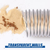 Therwen Clear PVC Dust Collection Hose, Heavy Duty Dust Debris and Fume Collection Hose, Flexible Clear Vacuum Hoses (4" x 70 ft) Therwen