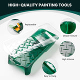 CoatPro Twools Foam Paint Roller, 2 Inch 10 Pack Small Paint Roller Kit with High-Density Foam Paint Roller, Paint Tray, Paint Tray Liner, Roller CoatPro Twools