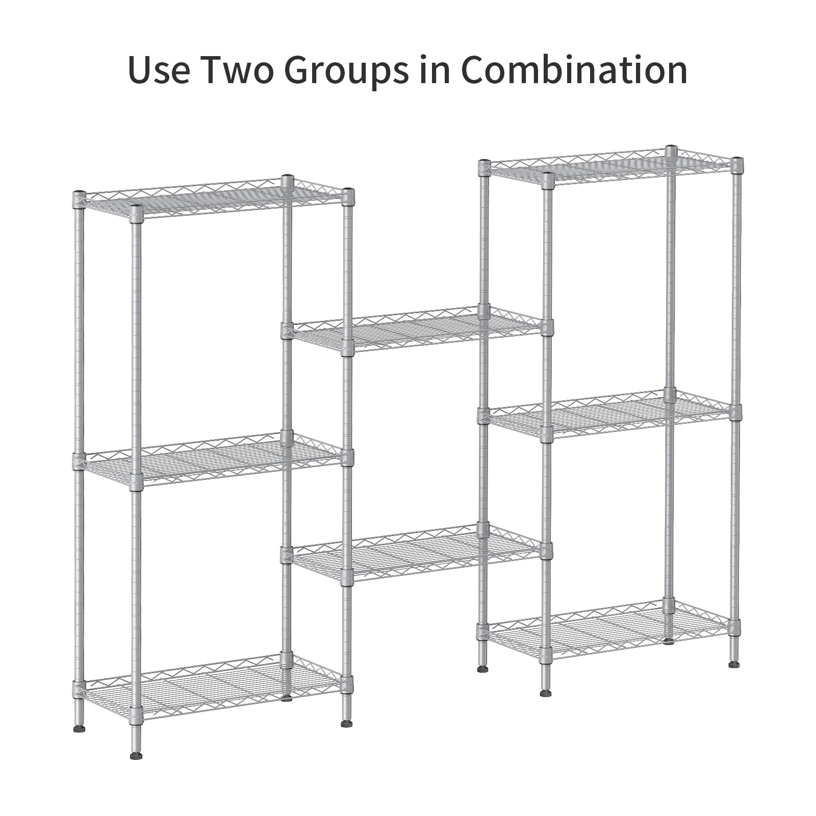 SINGAYE 4 Tier Shelf Adjustable Storage Shelf Wire Shelving,350LBS Load Capacity,Metal Storage Rack for Kitchen Office Home Storage Pantry - WoodArtSupply