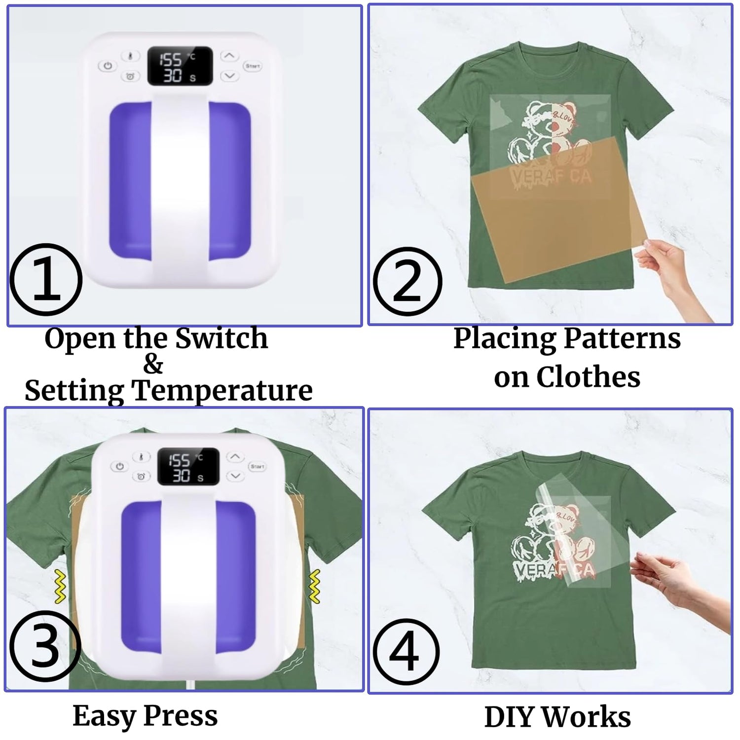 Heat Press Machine For T Shirts, 7" × 5" Portable Mini Heat Press Fast Even Heat, Easy Press T Shirt Printer Machine for HTV Vinyl and Heat Transfer KORGOL