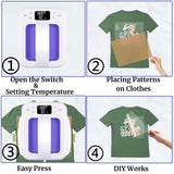 Heat Press Machine For T Shirts, 7" × 5" Portable Mini Heat Press Fast Even Heat, Easy Press T Shirt Printer Machine for HTV Vinyl and Heat Transfer KORGOL