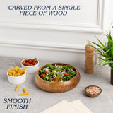 LAVAUX DESIGNS Acacia wooden salad bowls set of 2, large individual bowls 8 x 2 inches (25 oz) with Food safe wood coating | Jointless plates type LAVAUX DESIGNS