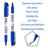 Shuttle Art Permanent Markers Bundle, 30 Pack Black and 30 Pack Blue Permanent Marker set,Fine Point, Works on Plastic,Wood,Stone,Metal and Glass for Shuttle Art