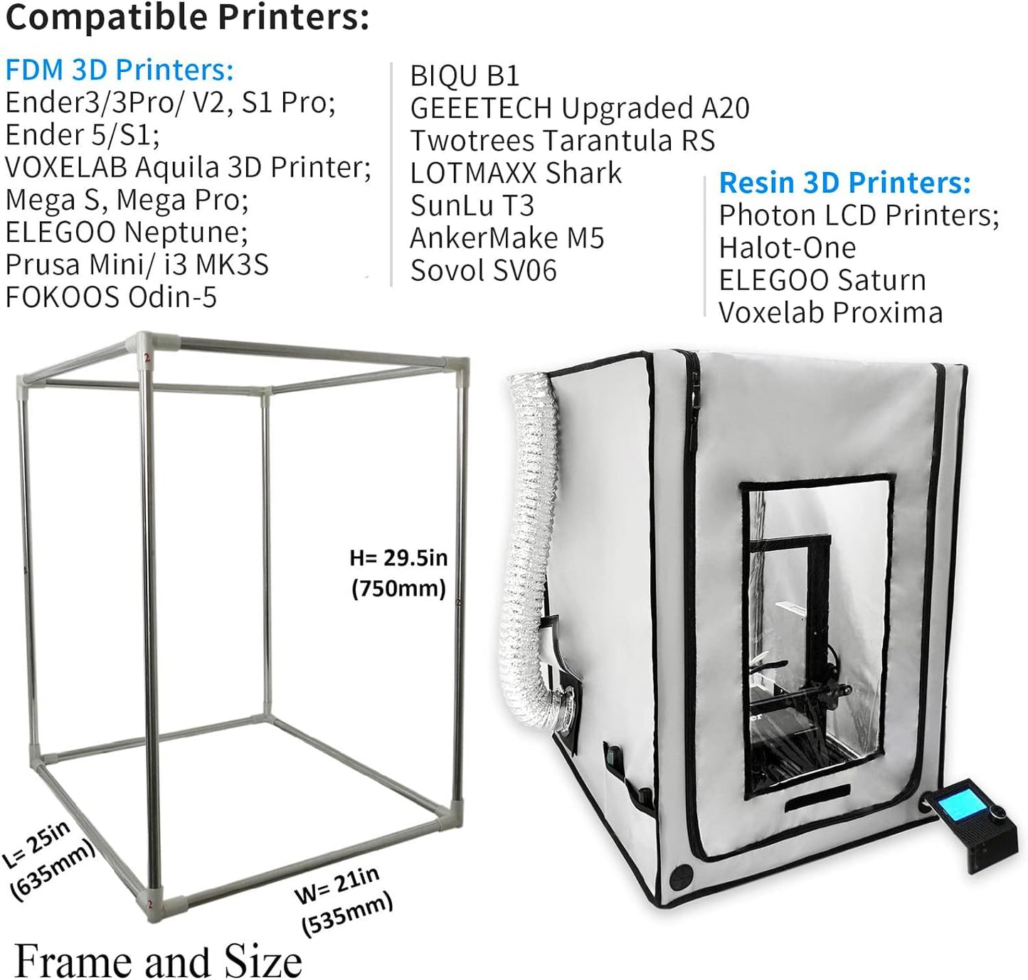 3-in-1 Multifunctional 3D Printer Enclosure Laser Engraver Eye Protective Shield Cover Resin 3D Printer Fireproof Tent with Fume Extractor Smoker - WoodArtSupply