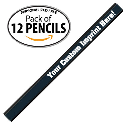 Express Pencils Black Custom Carpenter Pencil Personalized imprinted with your Name, Logo or Message Pack of 12- USA Made (Black) - WoodArtSupply