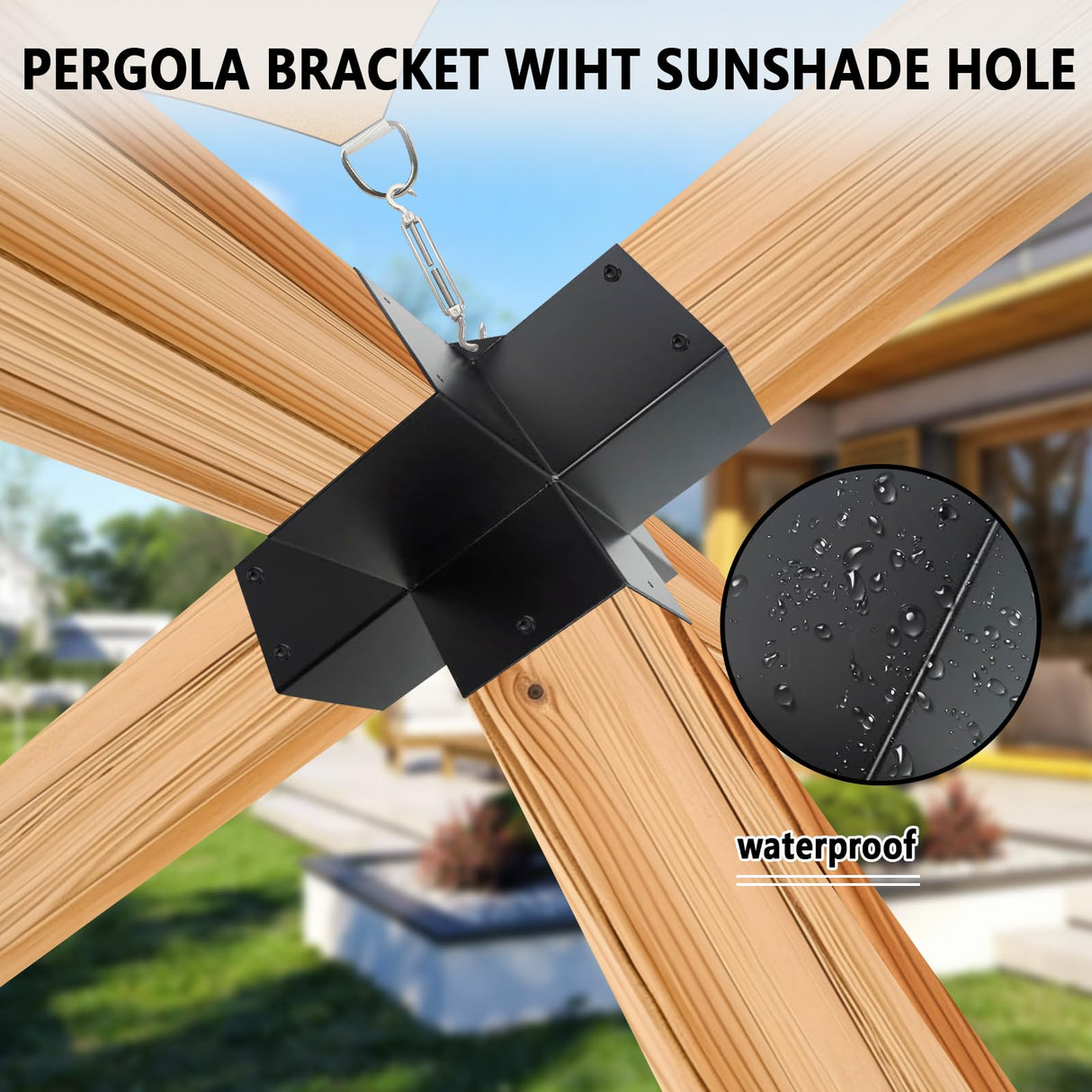 DEVALLEY 5-Way Right Corner Pergola Brackets Kit,Woodwork Brackets with Post Anchors for 4" x 4"(Actual:3.5"x3.5") Wood Beams for Patio DEVALLEY