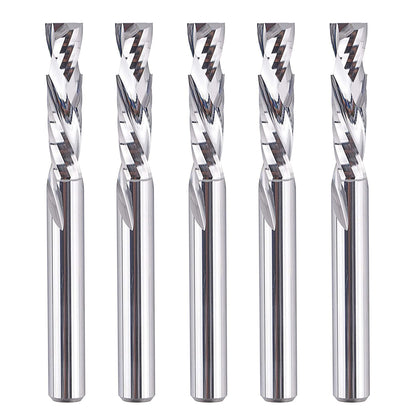 SpeTool 5PCS Compression Router Bits 1/4 inch Shank 1/4" Cutting Diameter ,Carbide UP Down CNC Router Bits Set Wood Router End Mills Carving Slotting - WoodArtSupply