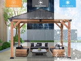 ABCCANOPY Wood Gazebo 11x11 - Outdoor Patio Wooden Gazebo with Hardtop Metal Roof for Garden, Backyard and Deck ABCCANOPY