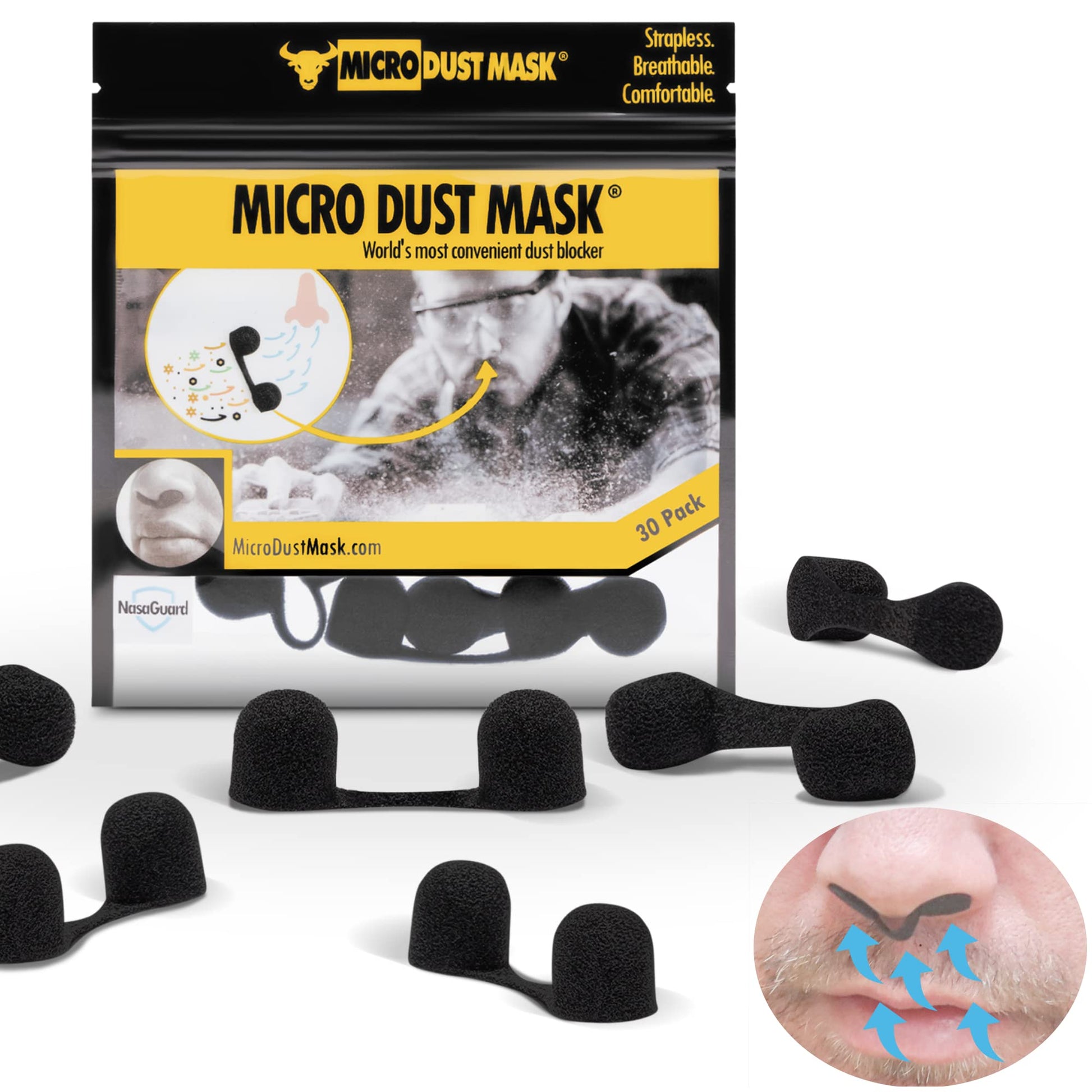 Micro Dust Mask - Dust Blocker Nose Filter - Dust Mask for Nose - Disposable Personal Protective Nose Mask Nasal Filter - Breath